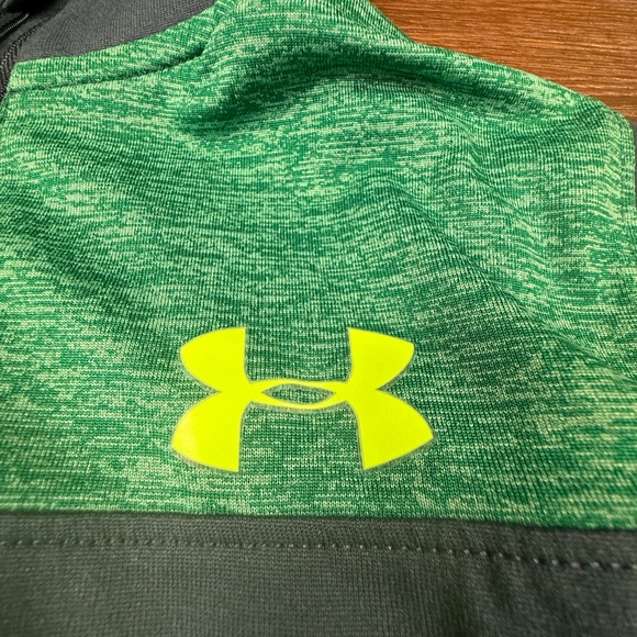 Under Armour Youth Heat Gear Loose Quarter Zip, Green, Athletic, YSM, Sports - Picture 3 of 10